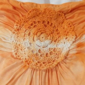 Strapless Crochet-Center Tie Dye Tunic